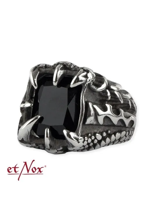 etNox - Stainless Steel Ring Crystal Claw | Dark Ages