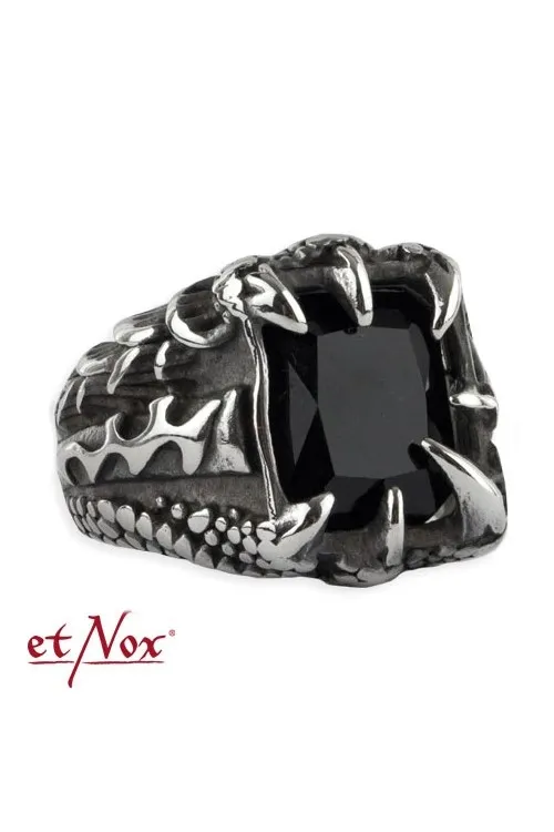 etNox - Stainless Steel Ring Crystal Claw | Dark Ages