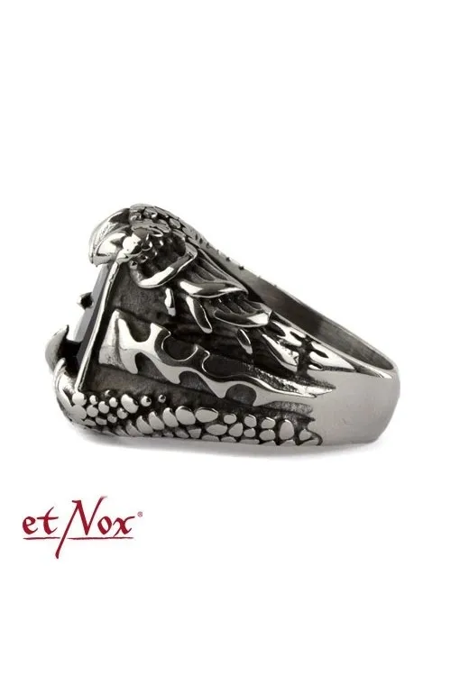 etNox - Stainless Steel Ring Crystal Claw | Dark Ages